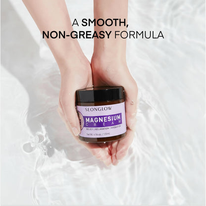 Magnesium Cream for Sleep &amp; Leg Cramps: Fast-Absorbing Lotion with Lavender &amp; Shea Butter, promotes relaxation for kids and adults, 4.06 Fl Oz – Made in Korea