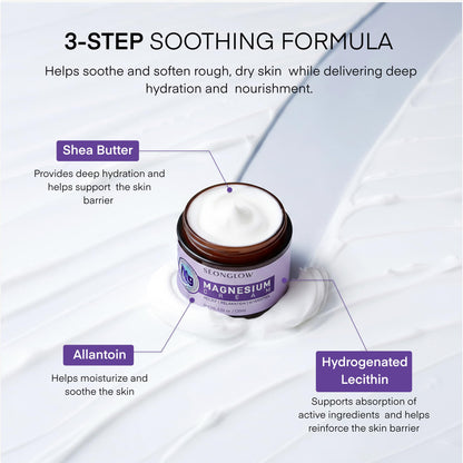 Magnesium Cream for Sleep &amp; Leg Cramps: Fast-Absorbing Lotion with Lavender &amp; Shea Butter, promotes relaxation for kids and adults, 4.06 Fl Oz – Made in Korea