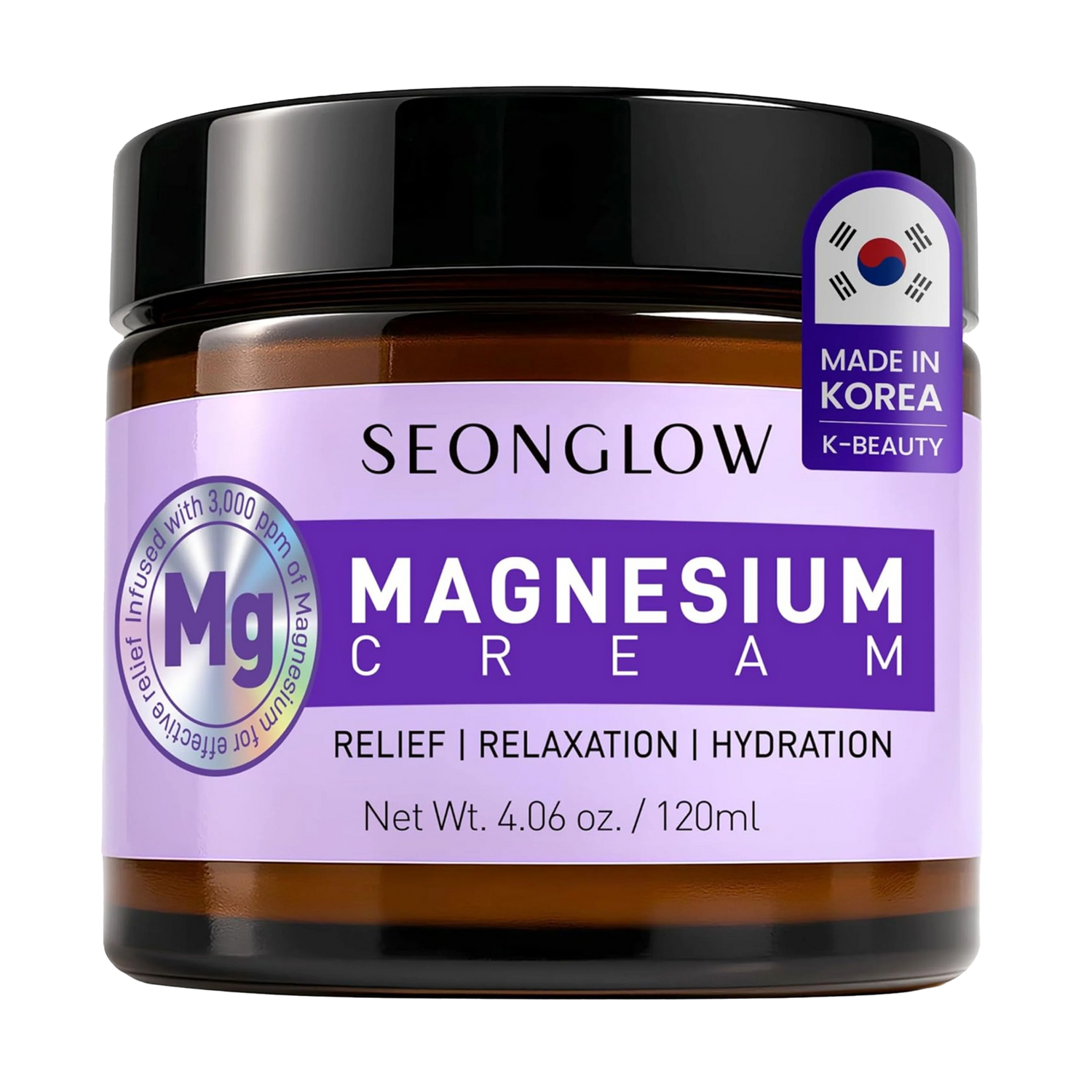 Magnesium Cream for Sleep &amp; Leg Cramps: Fast-Absorbing Lotion with Lavender &amp; Shea Butter, promotes relaxation for kids and adults, 4.06 Fl Oz – Made in Korea