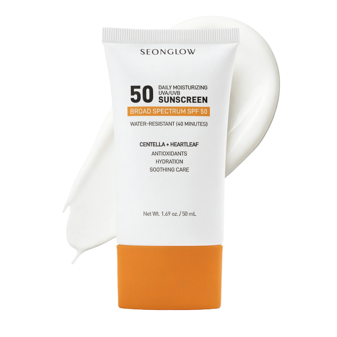 Sunscreen for Face SPF 50: Korean Daily Facial Moisturizer Sun Protector with Centella Heartleaf &amp; Vitamin E - Lightweight Formula No White Cast &amp; Water Resitant 0.68 OZ/ 20mL