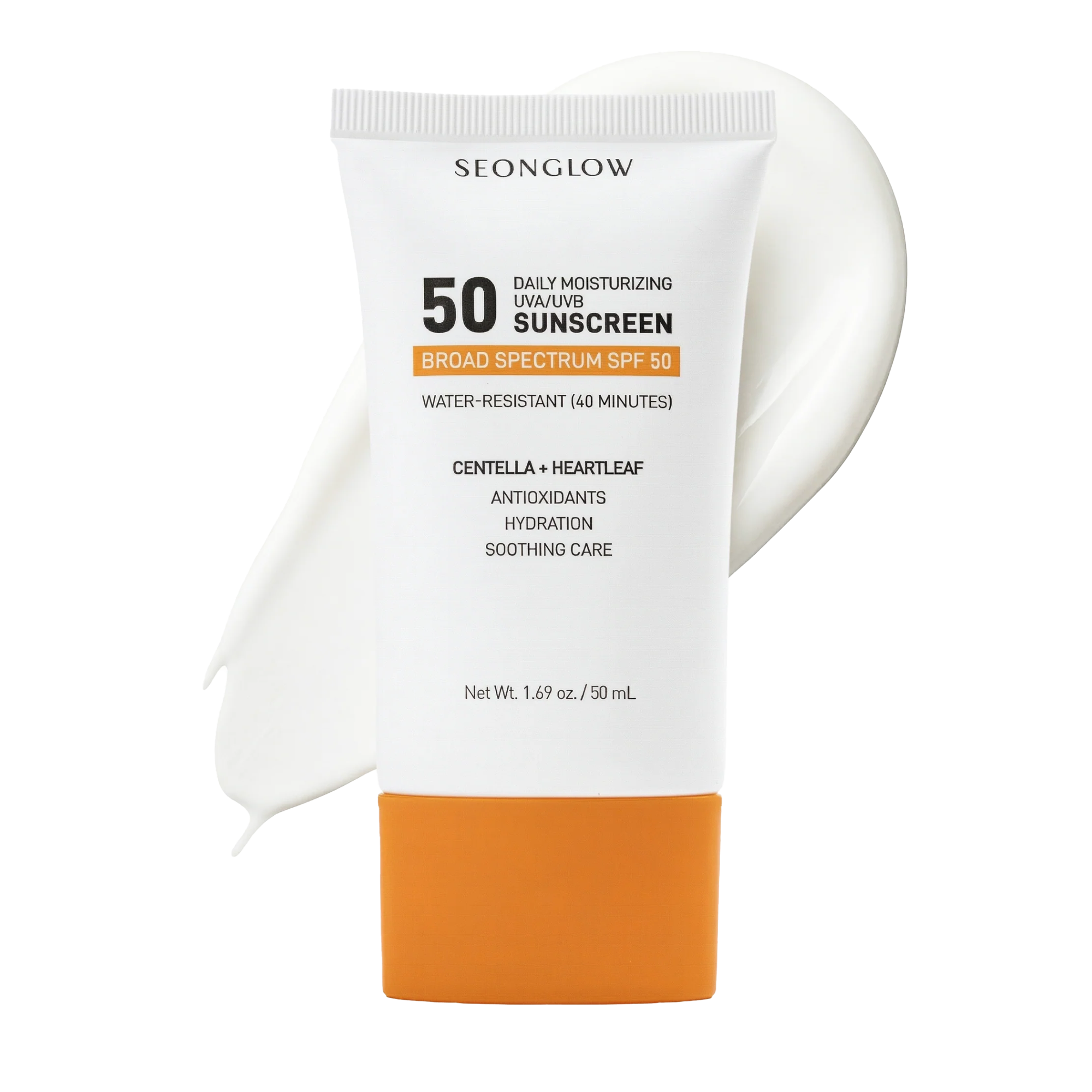 Sunscreen for Face SPF 50: Korean Daily Facial Moisturizer Sun Protector with Centella Heartleaf &amp; Vitamin E - Lightweight Formula No White Cast &amp; Water Resitant 0.68 OZ/ 20mL